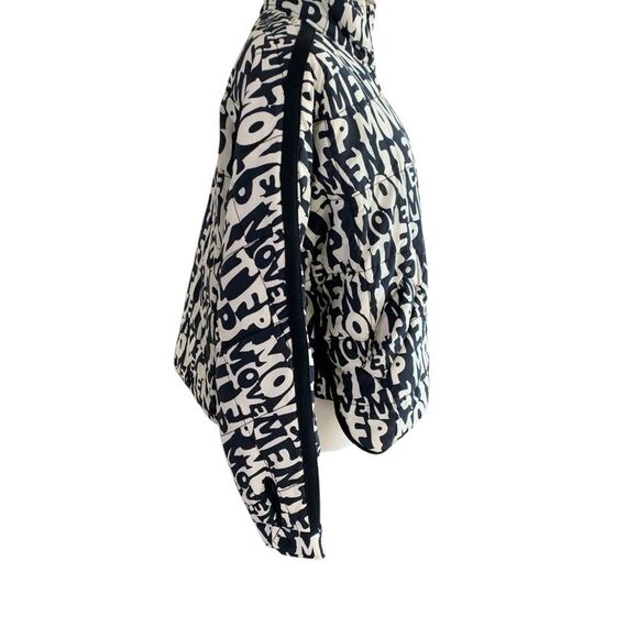 Free People Oversized Puffer Jacket Movement Zips XS-X Black White Spell Out New - Picture 8 of 16